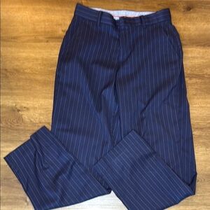 Tommy Hilfiger Boys Youth 14 Navy Pin Stripe Rayon Blend Stretch Dress Pants